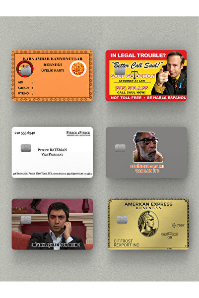 onurreklamonline Best Seller 6'lı Set Kredi Kartı & Akbil Sticker Kaplama