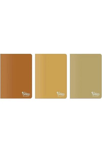 Mu Art Ahşap Colors Vintage Series, A5 60 Sheets Unlined Cardboard Cover Notebook 3 Pack, Brown
