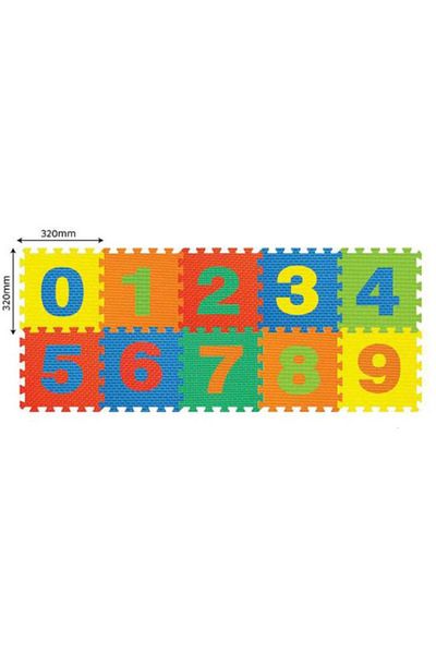 LUDIRO Children's Puzzle Mat with Removable Numbers 0-9, Safe EVA Foam, 10 Pieces 32x32 cm