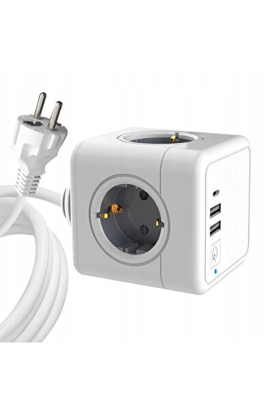 MicroConnect PowerCube 4 prize Schuko 2xUSB 1 USB-C