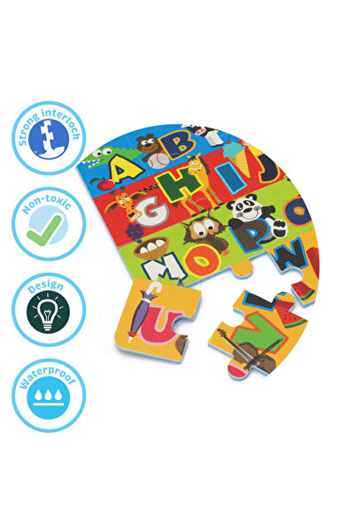 LUDIRO Puzzle Mat, EVA Foam, Colorful Alphabet A-Z with 24 Large Pieces, Safe Learning Game, Non-toxic