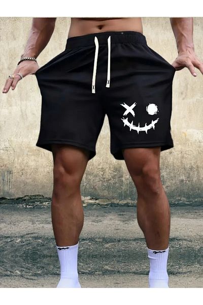İkra Life Kids Abstract Letter Print Casual Shorts for Men - Quick Dry Breathable Fabric