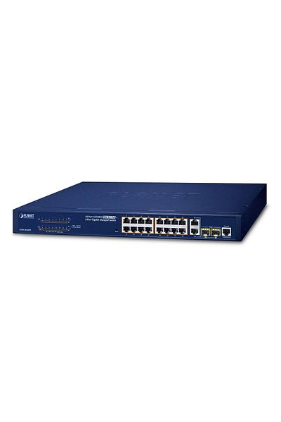 Inna marka Planet 16-Portowy Zarządzalny Switch Ethernet 10/100TX 802.3at High Power POE + 2-Porty