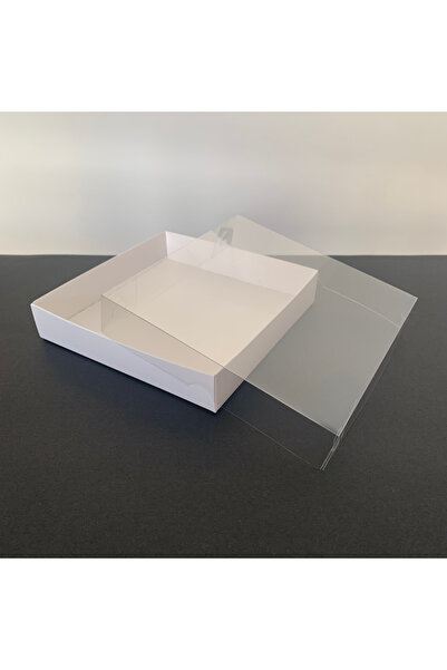 Güven Asetat Kutu Market 15x15x3 Altı Beyaz Karton Üstü Asetat Kutu (10 adet)