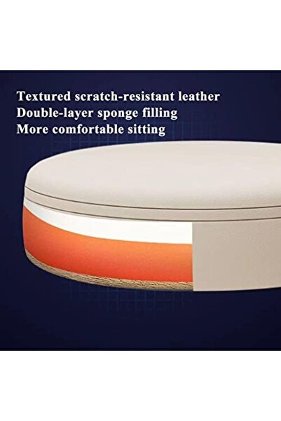 Türkiye Low rolling stool with wheels, 360° rotating stool, 360° swivel caster, PU leather rolling stool,