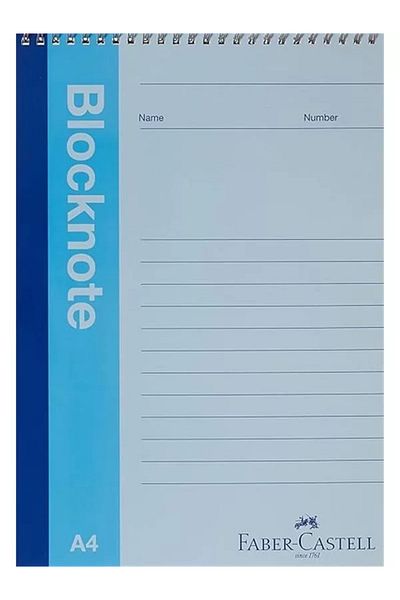Mu Art Ahşap Faber-Castell Notepad, A4, 80 Sheets, Plain, Cardboard Cover, Spiral Binding, 70g Quality Paper, Assortment