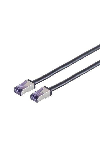 Lanview HIGH-FLEX Cat6a S/FTP Czarny 50cm, Elastyczny Kabel Sieciowy, PVC,