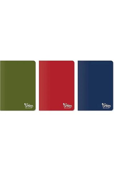 Mu Art Ahşap Colors Office Series, A5 60 Sheets Unlined Cardboard Cover Notebook 3 Pack, Red, Navy