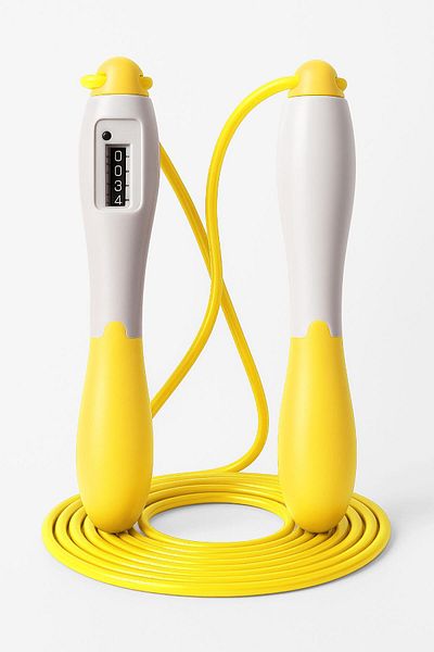 Telvesse Jump Rope Length Adjustable Mechanical Counter Adjustable Jump Rope with Indicator Jump Rope Yellow 5006