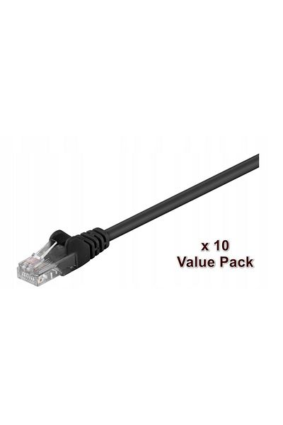 MicroConnect U/UTP CAT5e 3M czarny 10 szt
