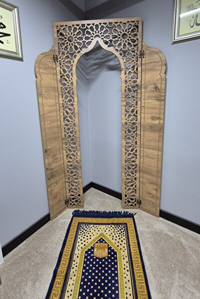 willhome Namaz Kıble Ibadet Mihrab Köşesi Dekoratif Motif Cnc Işleme MDF