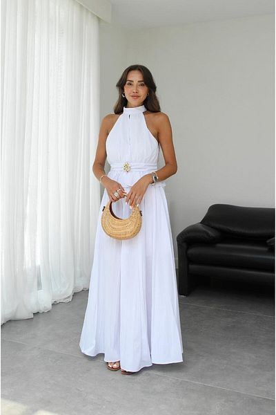 Havoş White Berha Judge Collar Blouse Skirt Suit