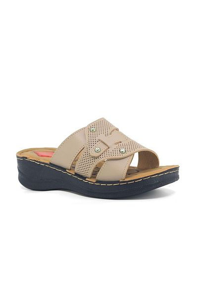 HEREVEMAGAZA Vizyon Zenne Padded Daily Slippers Mink