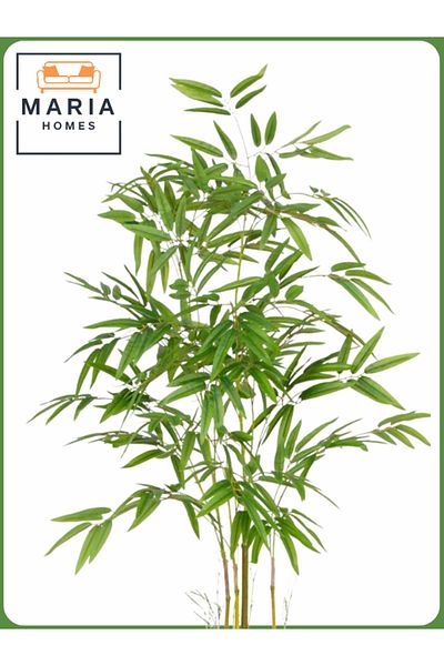 MARIA HOMES Artificial Bamboo Tree 130 cm – Decorative Indoor Plant with White Pot