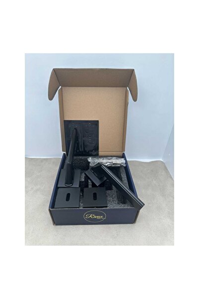 KOLDOOR Mâner de ușă de cameră Rivax Anka negru mat Zamak pătrat rozetă 1 set