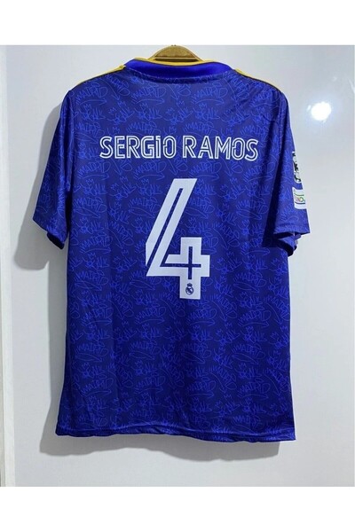MONTENERO R. Madridd 2020/21 Season Sergio Ramos Away Jersey (Blue)