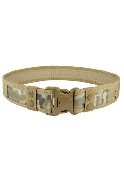 Hipolar Military Tactical Combat Belt, Adjustable with Velcro, Camouflage Multicam, 130 cm