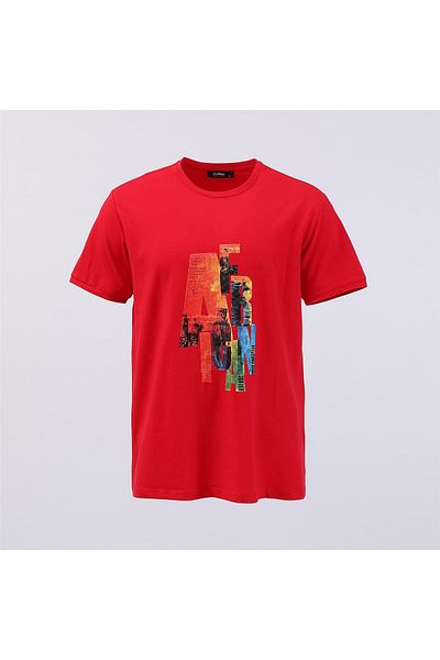 Dio Rise Men's Polo Neck Short Sleeve T-Shirt - (M-2Xl) - Psi-180 - Red