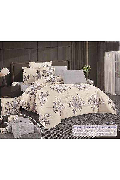 Moon 6 Pieces Double King Size Comforter Set, Soft and Comfortable, Double Pattern, Comforter Size 250x230 cm