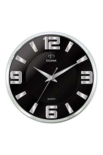 dojana Round Analog Wall Clock Silver/Black