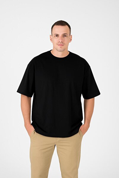 City Oversize Erkek Tişört Pamuklu - Siyah/Beyaz | S M L XL XXL