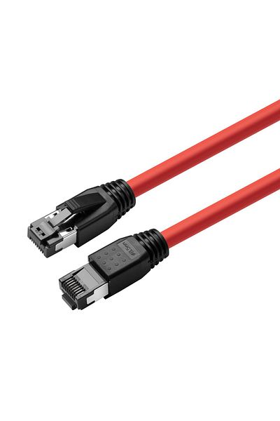 MicroConnect Cablu CAT8.1 S/FTP 0.25m ecranat roșu LSZH, AWG 24
