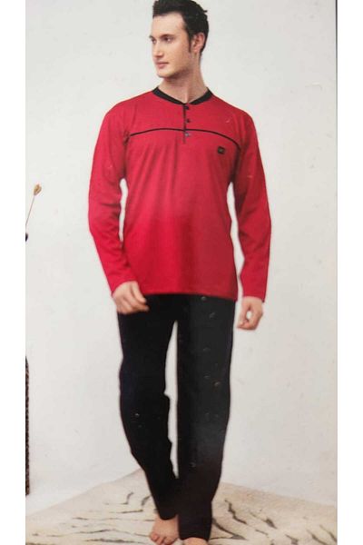 KAPİTEX Men's Pajamas with Long Sleeve 5852