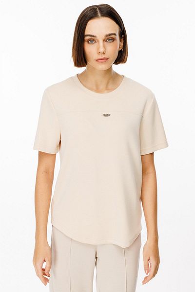 On Fashion One Line Zero Neck Short Sleeve Blouse with Chest