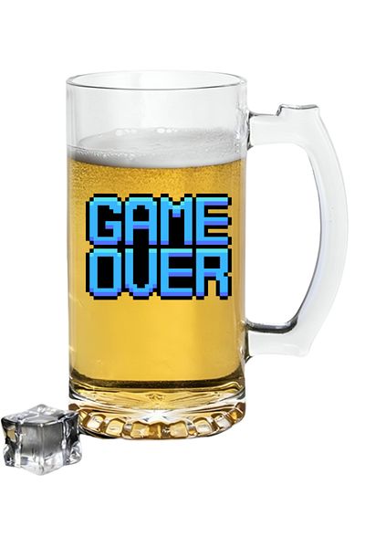 Özcan Tasarım كأس البيرة المطبوعة من Game Over - كأس البيرة المطبوعة من Game Over