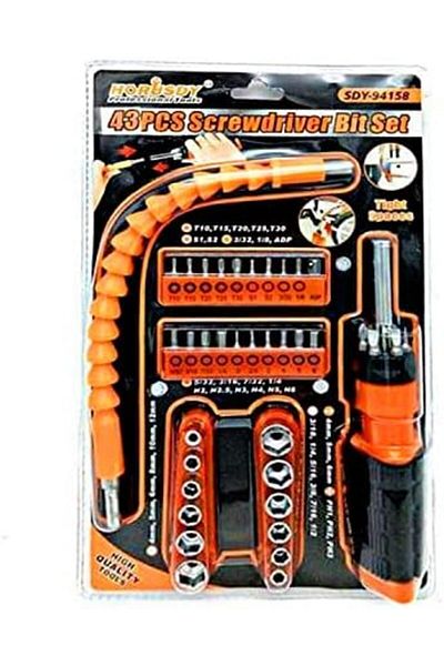 HORUSDY 43 Piece Flexible Screwdriver Bit Set Orange Colour