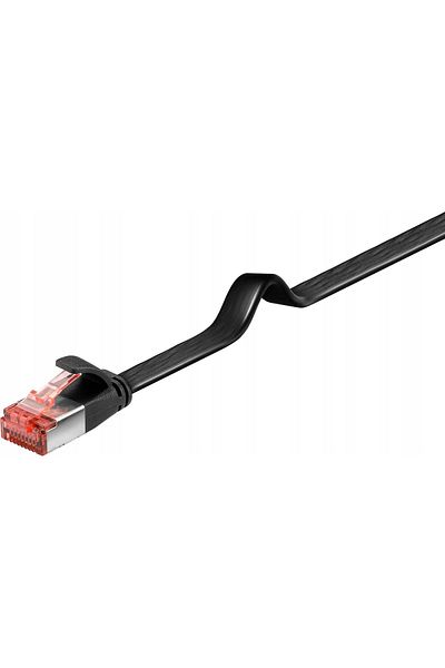 MicroConnect U/UTP CAT6 1M czarny płaski, V-UTP601S-FLAT