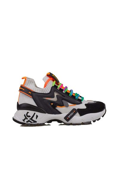 Trend Adımlar White Women's Colorful Rubber High Top Light Padding Sneaker