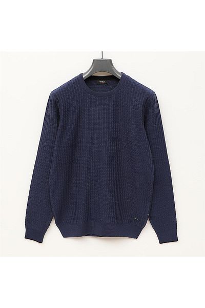 Dio Rise Men's Unlined Long Sleeve Slim Crew Neck Sweater - 189031 - Marine