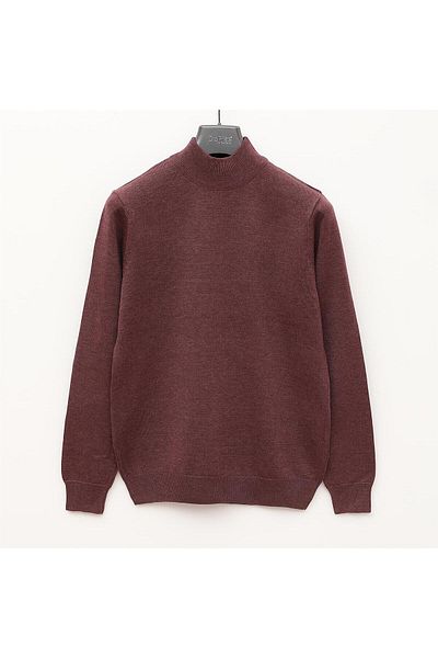 Dio Rise Men's Unsharded Long Sleeve Slim Throat Collar Sweater - 180538 - Purple Melange