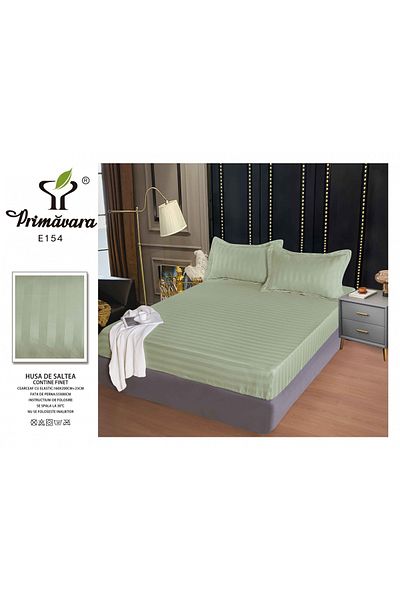 FIONNA.RO Satin Damask Duvet Cover 160x200cm - Mint Green