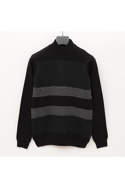 Dio Rise Men's Unlined Long Sleeve Slim Crew Neck Sweatshirt - 180981 - Black