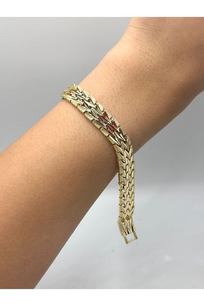 MyladyAccessoriess Leaf Pattern Detail Steel Bracelet