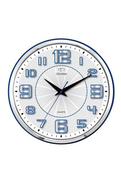 dojana Round Analog Wall Clock White/Blue