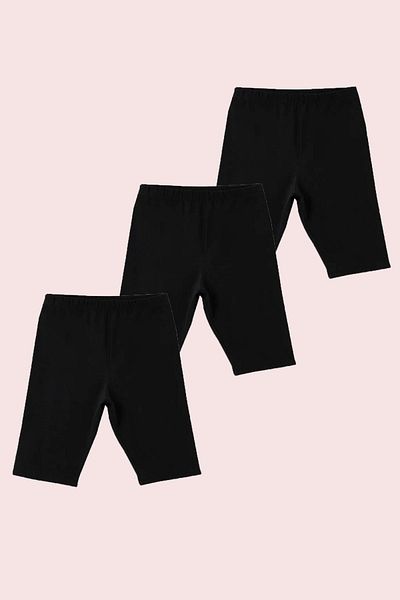 buğlem collection 3-Piece Children's Single Jersey Short Leggings Shorts Lycra Combed Cotton Comfortable and Breathable 2-14 Years