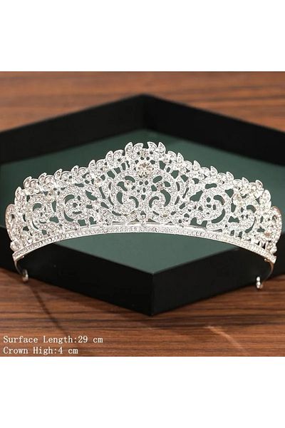 Choice Silver Silver Color Crown and Tiara Wedding Hair Accessories For Women Crown For Bridal Crystal Rhi