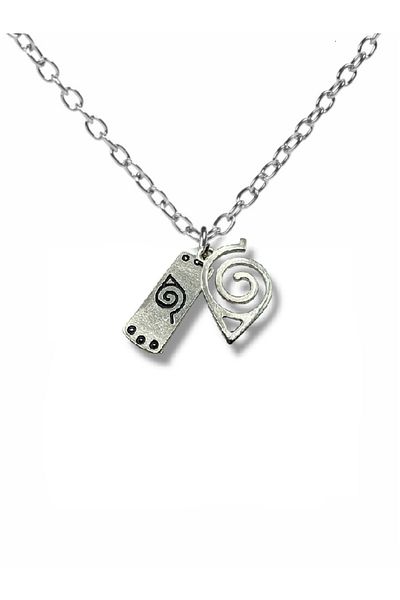 Herşey Nota Anime Konaha and Alunbandi Icon Unisex Metal Necklace – Zamak Plated with 60 cm Chain