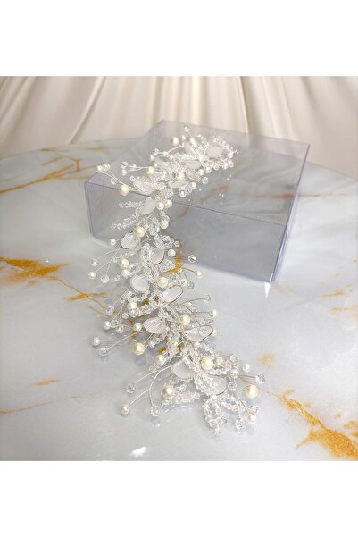 Gold Moda Wedding Sim Detaylı Yapraklı Bahar Dalı Saç Aksesuarı