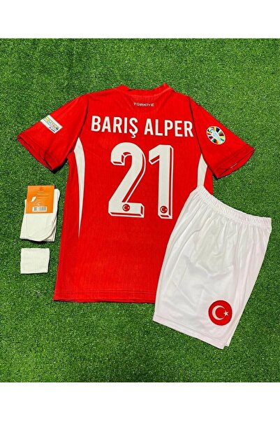 BYSPORTAKUS Türkiye 2024 Barış Alper Yılmaz Iç Saha Çocuk Forması 4'lü Set (E...