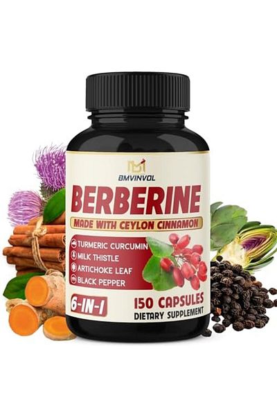 BMVINVOL Berberine Supplement Equivalent to 4700mg - 5 Months Supply - High Potency with Ceylon Cinnamon