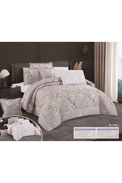 Moon 6 Pieces Double King Size Comforter Set, Soft and Comfortable, Double Pattern, Comforter Size 250x230 cm