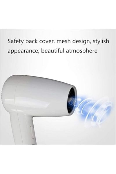 fitto Wall Hair Dryer - Powerful Compact White Hair Dryer with Easy Installation, Safety Features, a