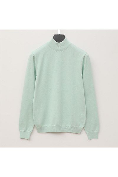 Dio Rise Men's Unsharped Long Sleeve Slim Throat Collar Sweater - 180538 - Mint Green