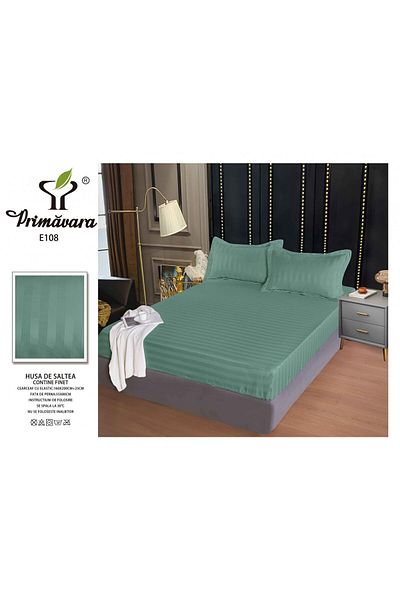 FIONNA.RO Satin Damask Duvet Cover 160x200cm - Turquoise