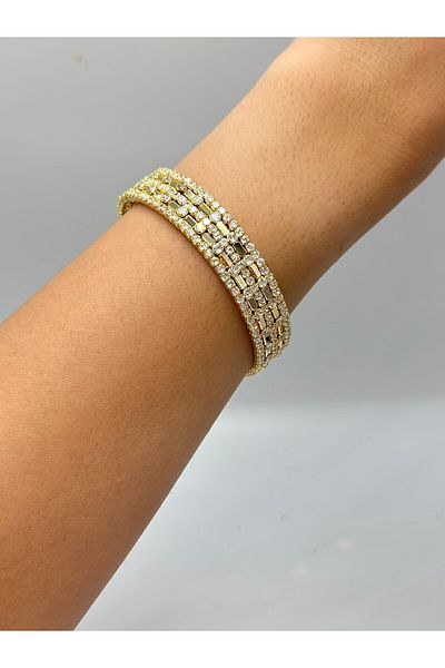 MyladyAccessoriess Zircon Stone Detail Steel Handcuffs