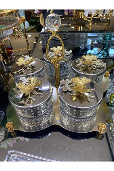 Beliz 5 عبوات من حاوية السكر ذات الغطاء الفضي